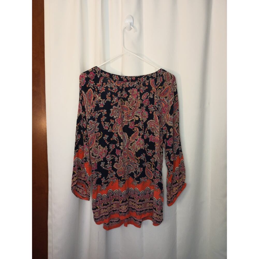 Bila Womens Boho Peasant Top XXL Paisley Flowy Festival Beach - Picture 5 of 10